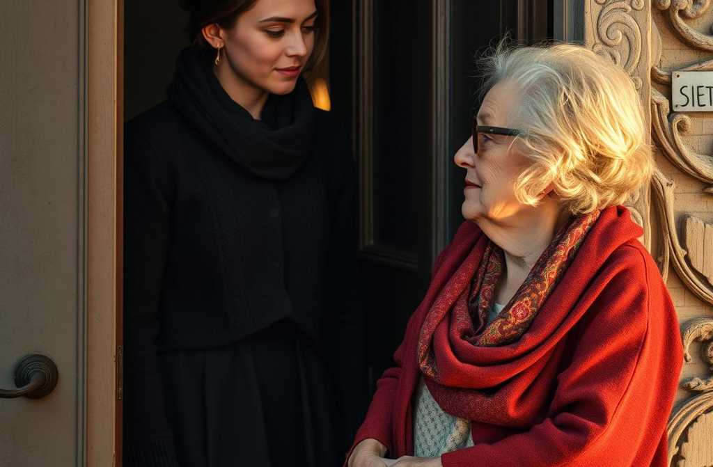 Женщина, кряхтя от боли в спине, вытерла руки и пошла открывать дверь.